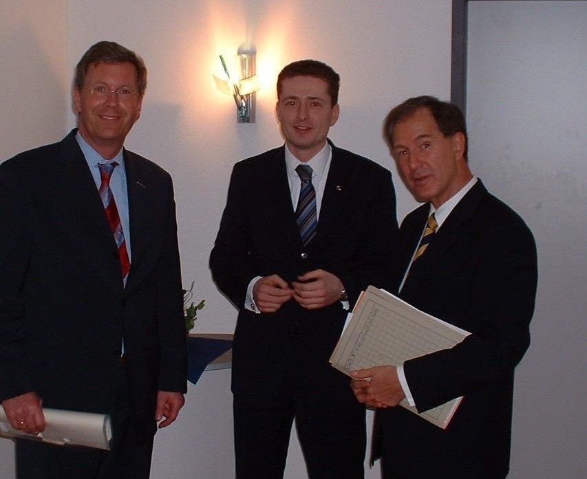 Foto mit Christian Wulff (ehemaliger Bundespräsident), Sascha Höthke und Dr. Gert Hoffmann (ehemaliger Oberbürgermeister von Braunschweig)
